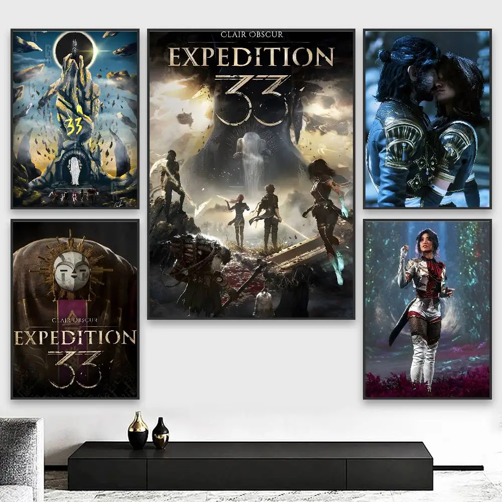 C-Clair Obscur E-ExpeditionS 33 Poster HD art sticky wall waterproof home living room bedroom aesthetic decoration