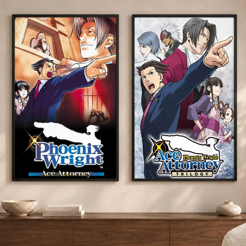 Game A-Ace AttorneyS Poster Art  Self-Adhesive No Glue Residue Wall Sticker for Home Office Nursery