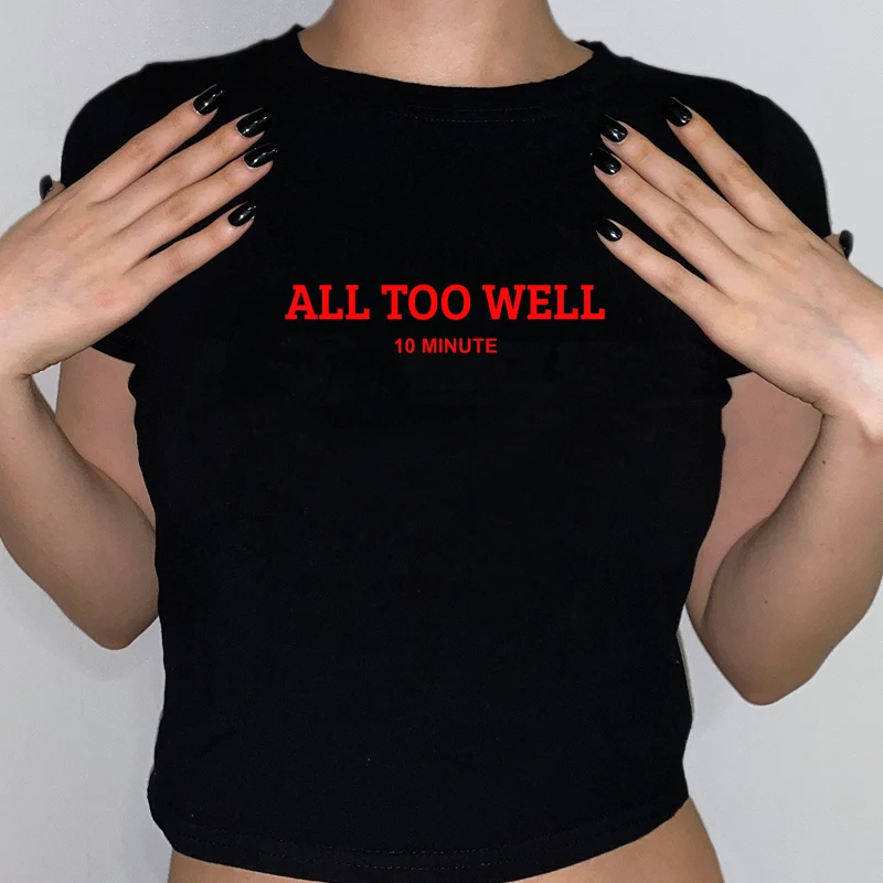 All Too Well 10 Minute Women T Shirts Summer Fashion Eras Tour Crop Top O Neck Trendy Baby Tee Female Tshirt Camisetas Tshirt