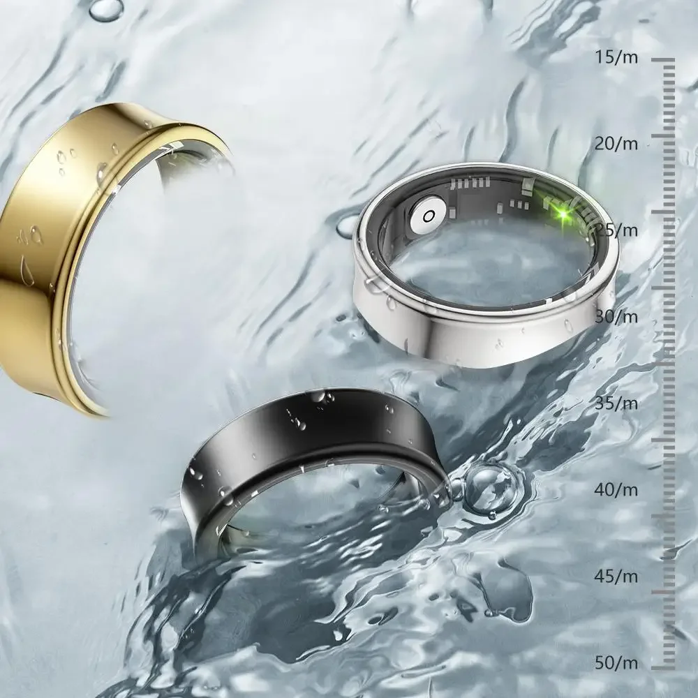 Smart Ring Heart Rate Blood Oxygen Sleep Stress Monitor with Exercise Tracking Short-Video Scroll & Camera Control Features