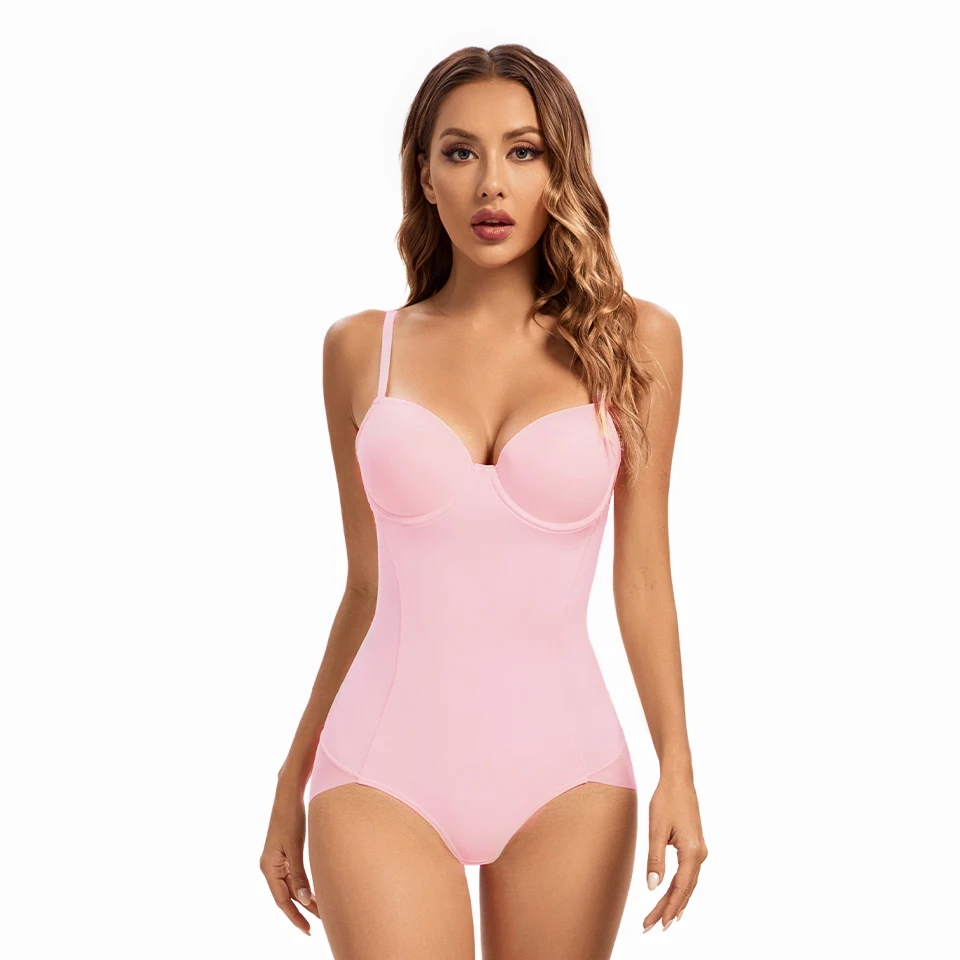 Shapewear Damen Einteiler Bodysuit Übergröße Schwarz Beige Nahtlose Unterwäsche Schlankmachende Bodysuits – Detail 5
