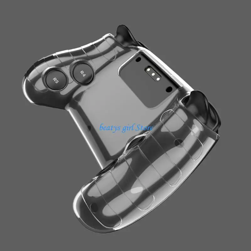 C7AB Hard Controller Cover for Steam Controller 2 Clear Protective Gamepad Shell with Full Handle Wrap and Smooth Wipe Clean