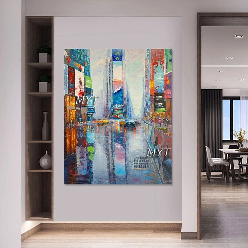 High Quality Modern Abstract Street Oil Painting China Import Item Decoration For Home Handmade Wall Art Custom Canvas Picture