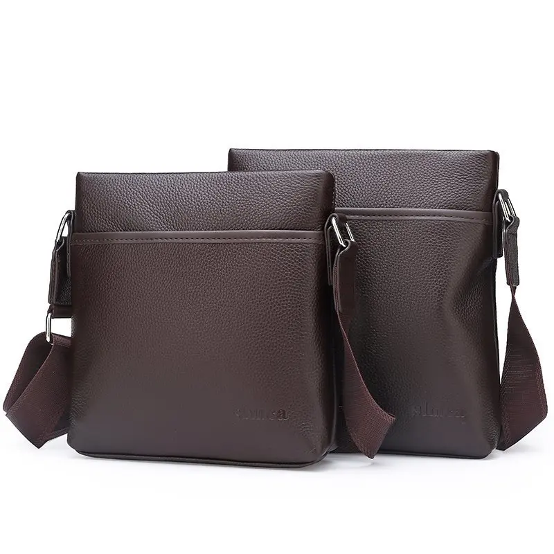 Imagem -02 - Bolsa de Ombro de Couro Genuíno Masculina Bolsa Mensageiro Empresarial Simples Bolsa Crossbody Bolsa Vertical Bolsa Pequena Marca de Moda