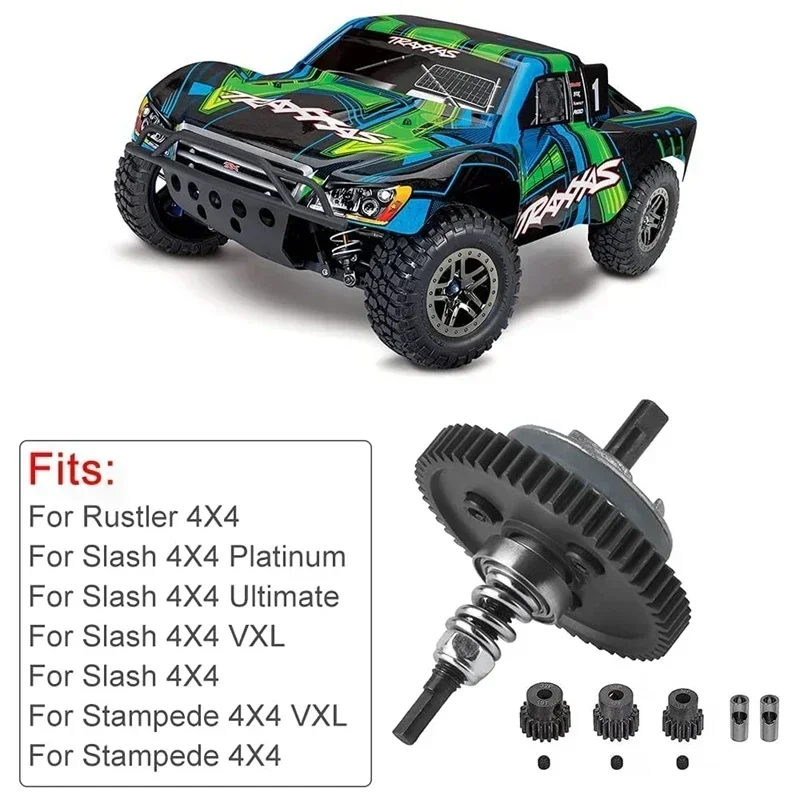 Metal 6878 Differential Gear Slipper Clutch and 32P 15T/17T/19T Pinion Gear Set for Trxs Slash Stampede Rustler 4X4