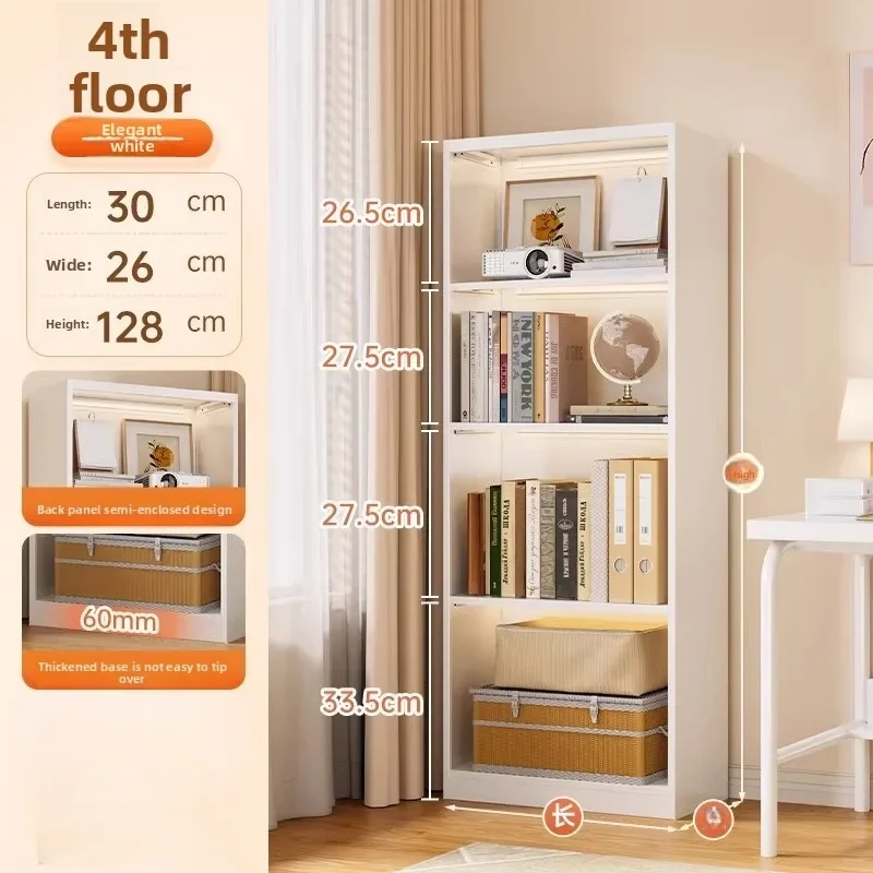 Kids Bookcase Grid Cabinet Iron Art Floor Standing Freestanding Modular Storage Bookshelves against the Wall Organizer