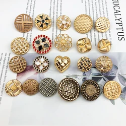 5Pcs/lot 17-25mm round metal button sweater windbreaker button coat woolen suit retro coat decorative buttons C330