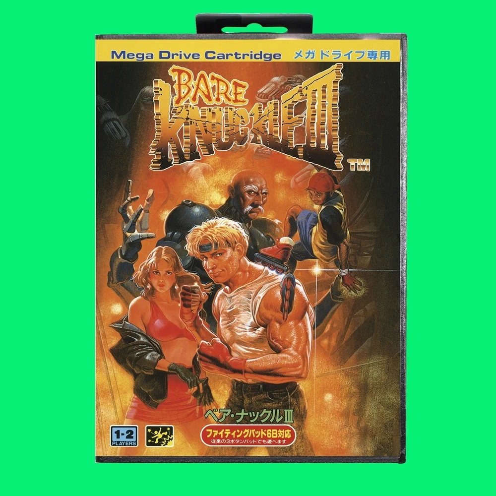 Bare Knuckle III Game Cartridge 16bit MD Game Card With JP Cover Retail Box For Sega Mega Drive