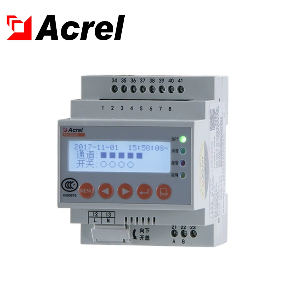 ARCM300-J4 residual current electrical fire monitoring detector 4 channel Din rail leakage current meter