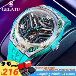 GELATU Men's Watch Tourbillon Fully Automatic Mechanical Watch Luxury Brand Fashion Sports Waterproof Men's Watch Reloj Hombres