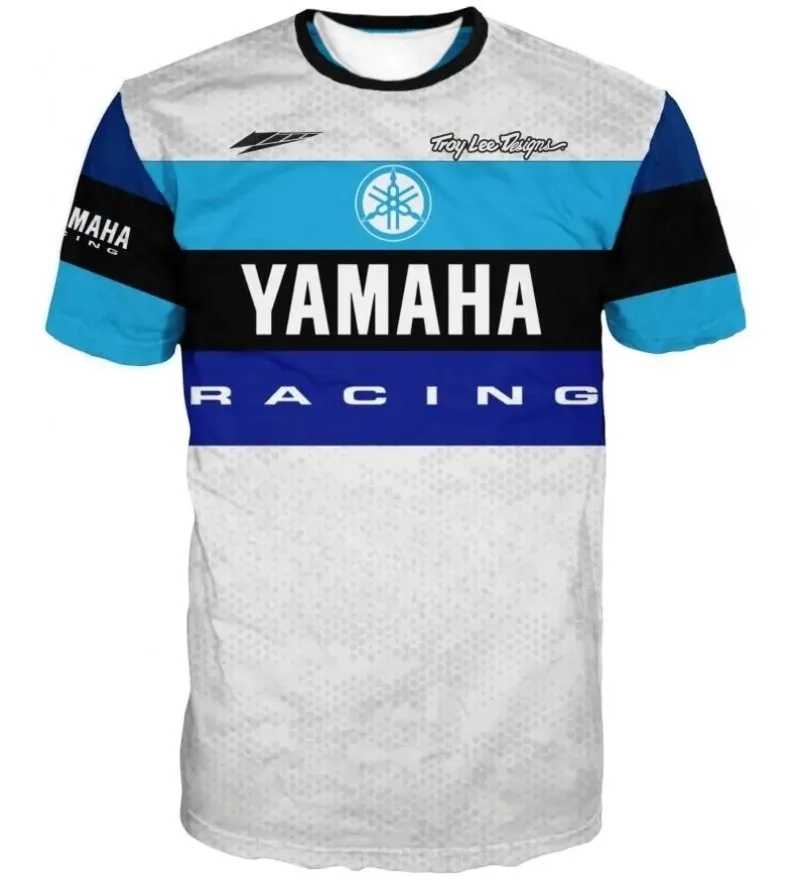 

Summer Hot Selling Yamaha Blue and White Short Sleeved Men and Women Fashionable Casual Motorcycle Riding Sportswear for 2026