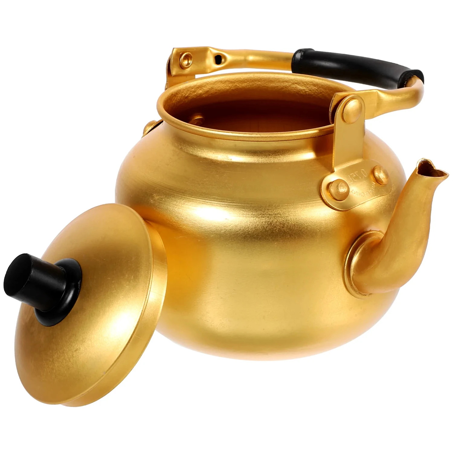 Luxurious Shiny Tea Serving Kettle for Household Use - Authentic Korean Rice Wine Aluminium Pot