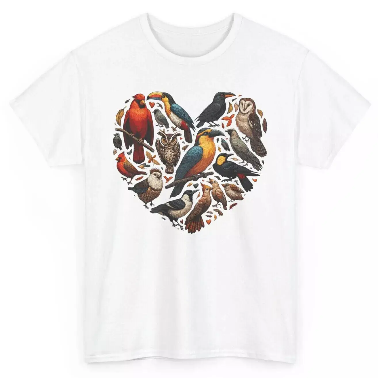 Bird Heart Love T-shirtNovelty Birding Bird Watching Unisex T-Shirt