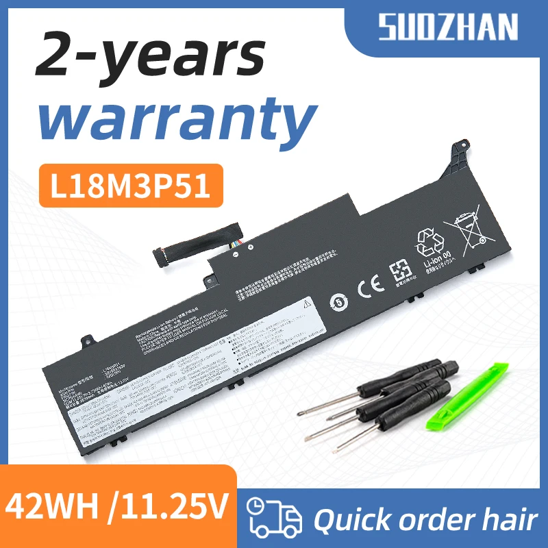 SUOZHAN Battery Battery baterai Laptop untuk Lenovo ThinkPad E490S 02DL000 SB10K97640 02DL002 Battery 11.25V 42WH