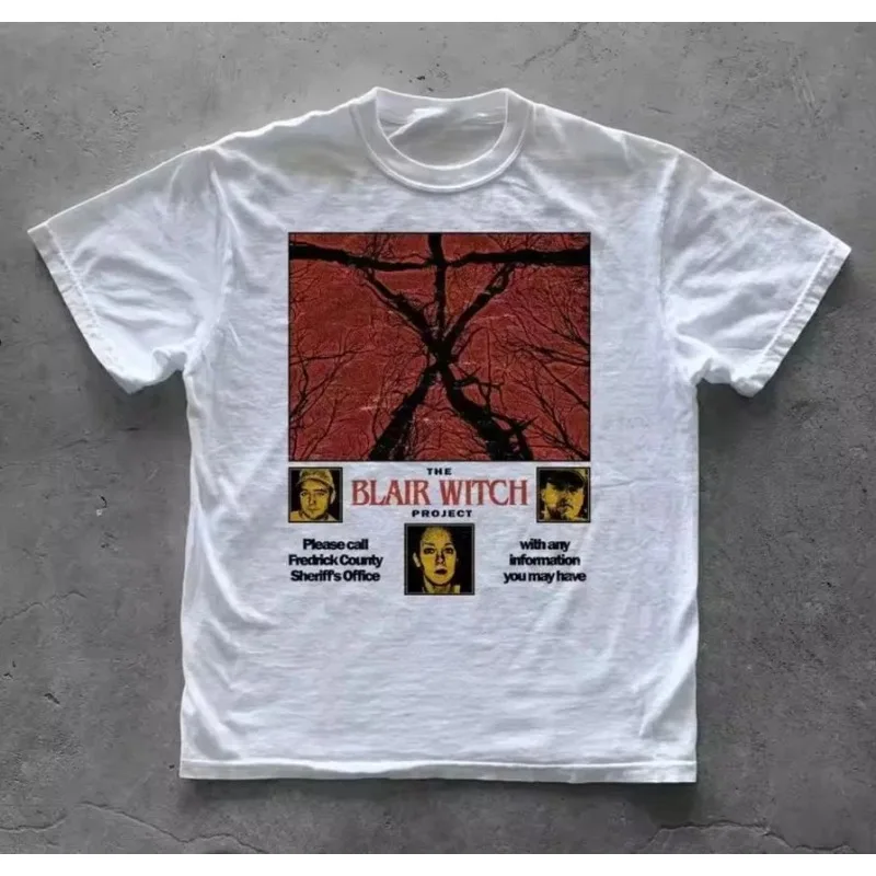 Horror Movie Witch Blair Pattern Poster Men's T-shirt Summer New Item Suitable for Both Men and Women High Street T-shirt