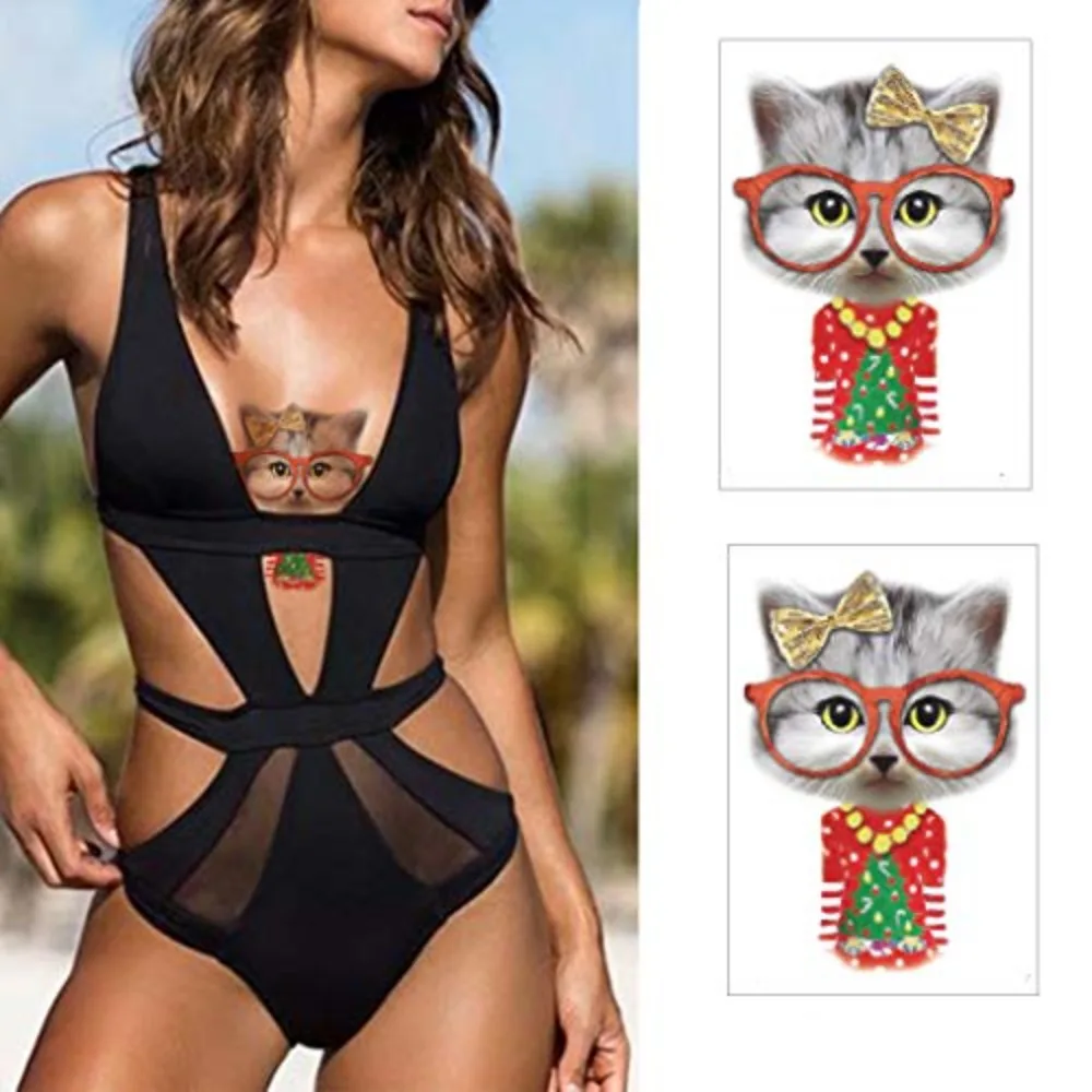 6 Sheets Animal Temporary Tattoos Waterproof Realistic Flash Tattoo Stickers for Women Body Art Party Decoration
