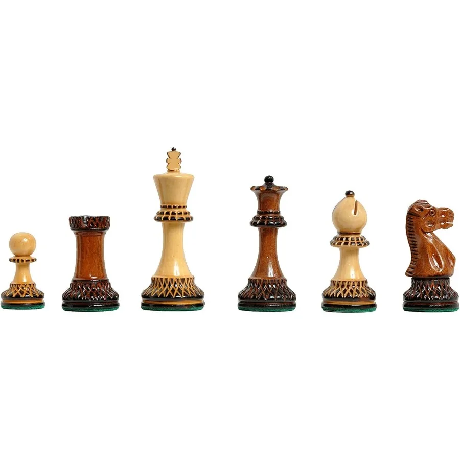 

The Grandmaster Chess Set Pieces Only 4.0 King Burnt Golden Rosewood Premium Chess Pieces for Elegant Home Decor TournamentGrad