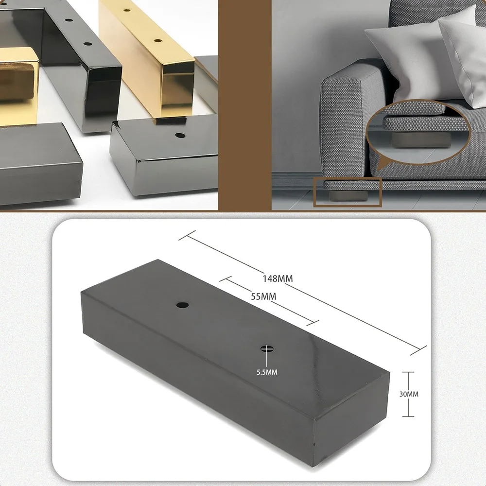 Universal Stainless Steel Furniture Leg Load Bearing L-Shape Sofa Legs Enhance Stability Anti-slip Chair Stand