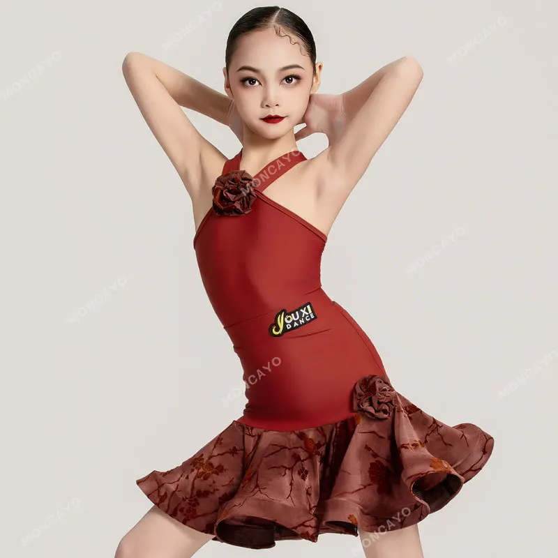 

Rumba Samba Tango Latin Dance Dress Girls Cha Cha Latin Dance Clothes Kids Competition Standard Ballroom Dance Dresses Child