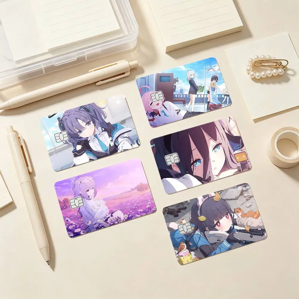 Game Anime Blue Archive Card Stickers Credit Card DIY Card Protector Stickers Waterproof Film Skin Cover