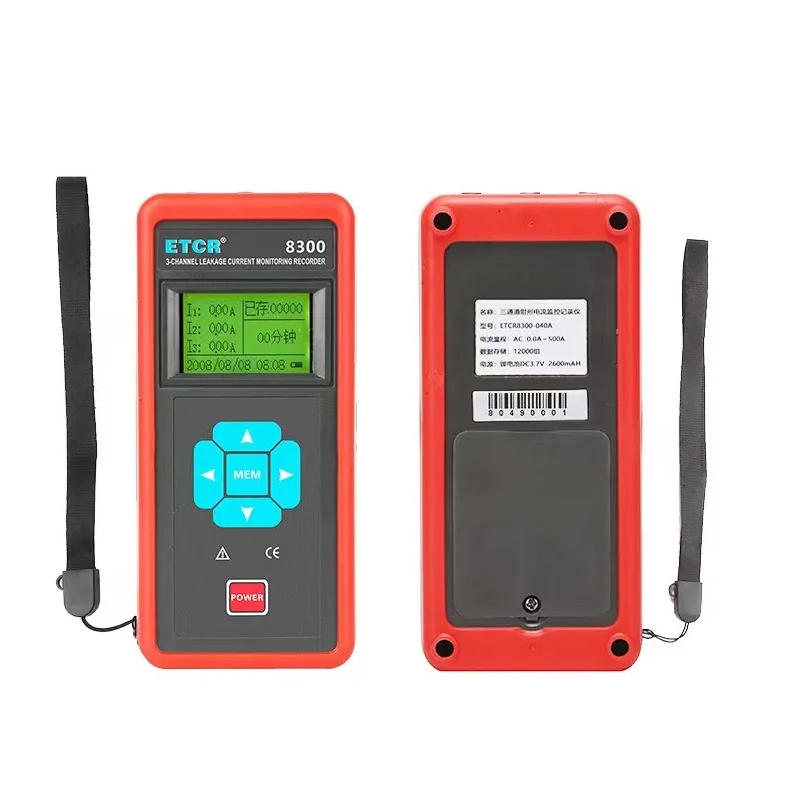 ETCR8300 ETCR8300A ETCR8300F Three-channel Clamp Leakage Current Recorder Online Real-time Monitoring Tester AC 0.00A-20.00kA