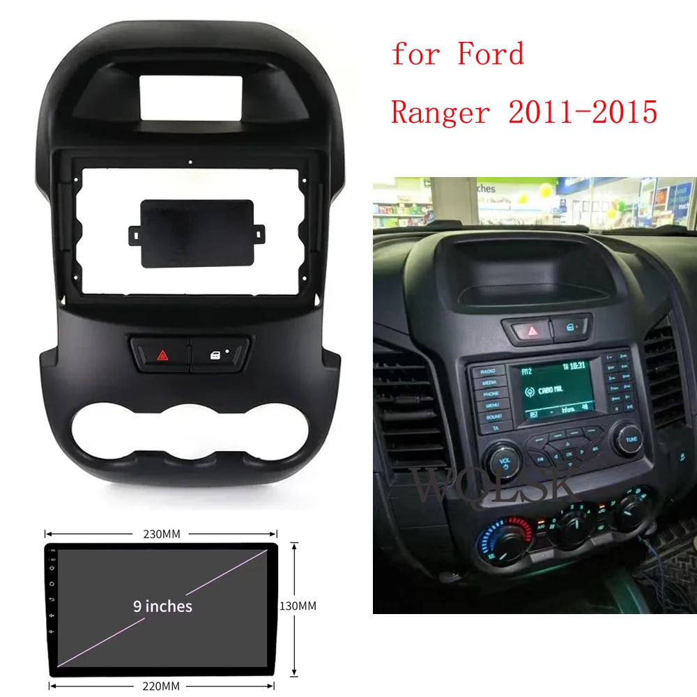

9 Inch Car Frame Fascia Adapter Canbus Box Decoder Android Radio Audio Dash Fitting Panel Kit For Ford Ranger F250 2011-2015