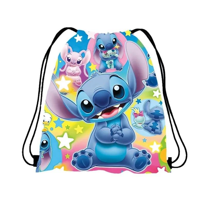 NEW Disney Anime Lilo&Stitch Backpack Stitch Drawstring Pockets Sports Travel Bags Kid Birthday Party Baby Shower Supplies Gifts