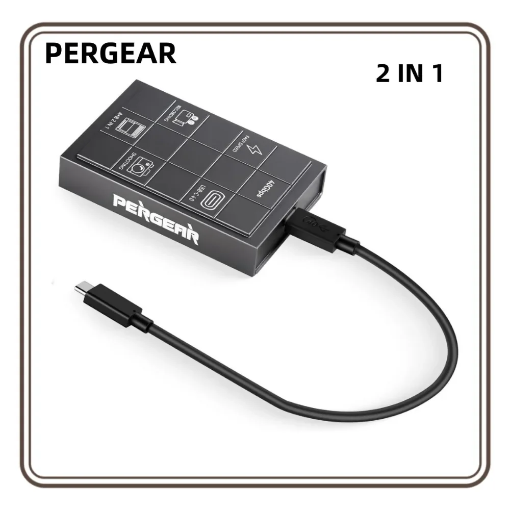 Czytnik kart PERGEAR CFexpress 4.0 typu A i B, szybki czytnik kart pamięci CFexpress 2-w-1 z USB typu C 40 Gb/s, dwa gniazda — zdjęcie produktu 7