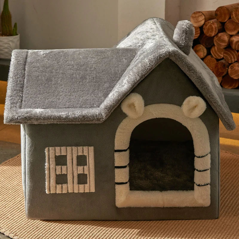 Foldable Dog House Kennel Bed Mat For Small Medium Dogs Cats Winter Warm Cat bed Nest Pet Products Basket Pets Puppy Cave Sofa