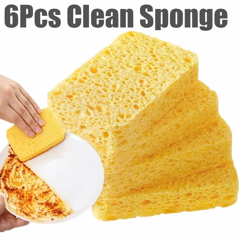 6/1Pcs Dishwashing Sponge Double-side Cleaning Sponge Cloth Multi-purpose Dish Pot Wash Sponges Household Cleaning Kitchen Tools