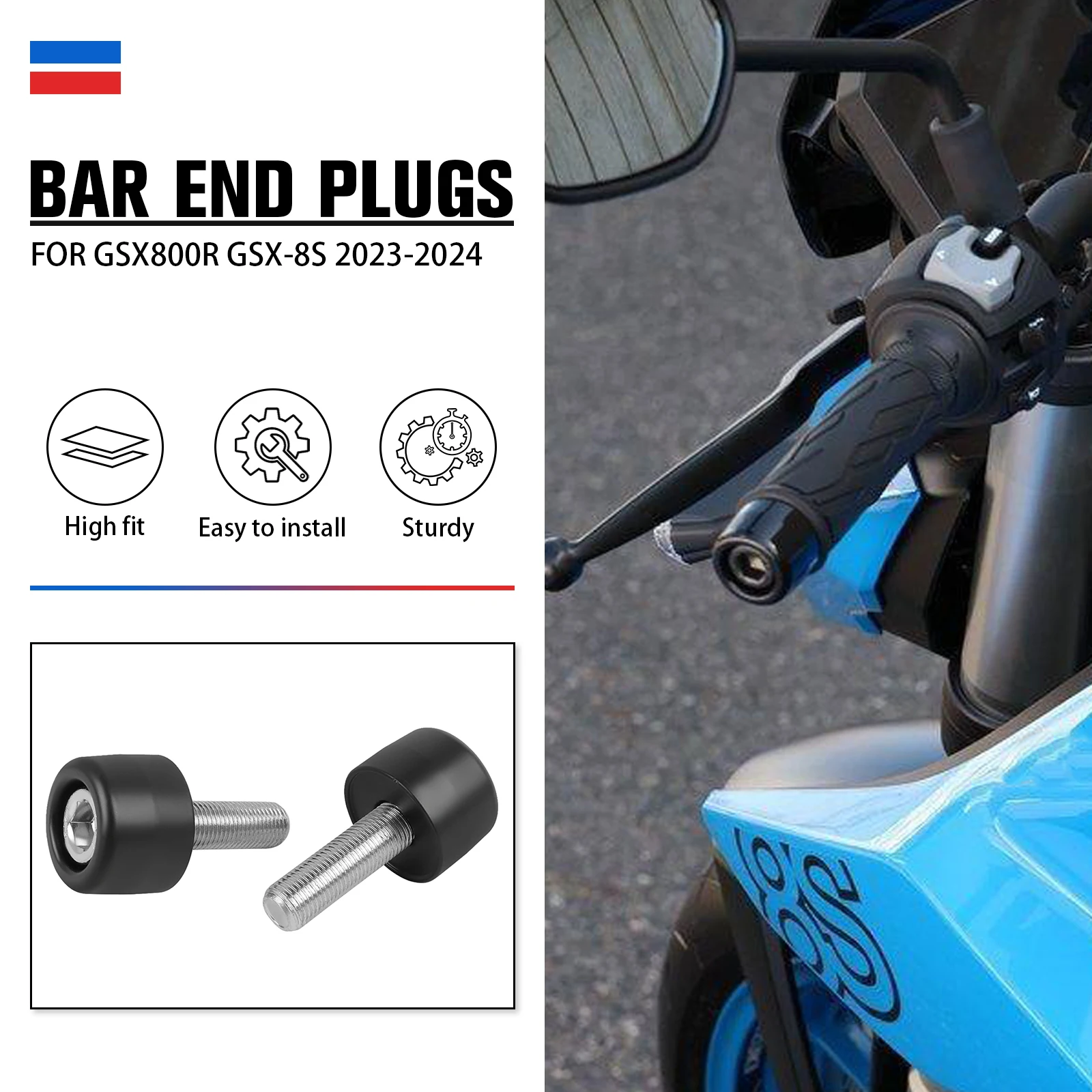 

Для SUZUKI GSX800R GSX800 R GSX-8S GSX 8S GSX8S 2023-2024 ручки руля мотоцикла, концы, заглушка, слайдер, крышка противовеса