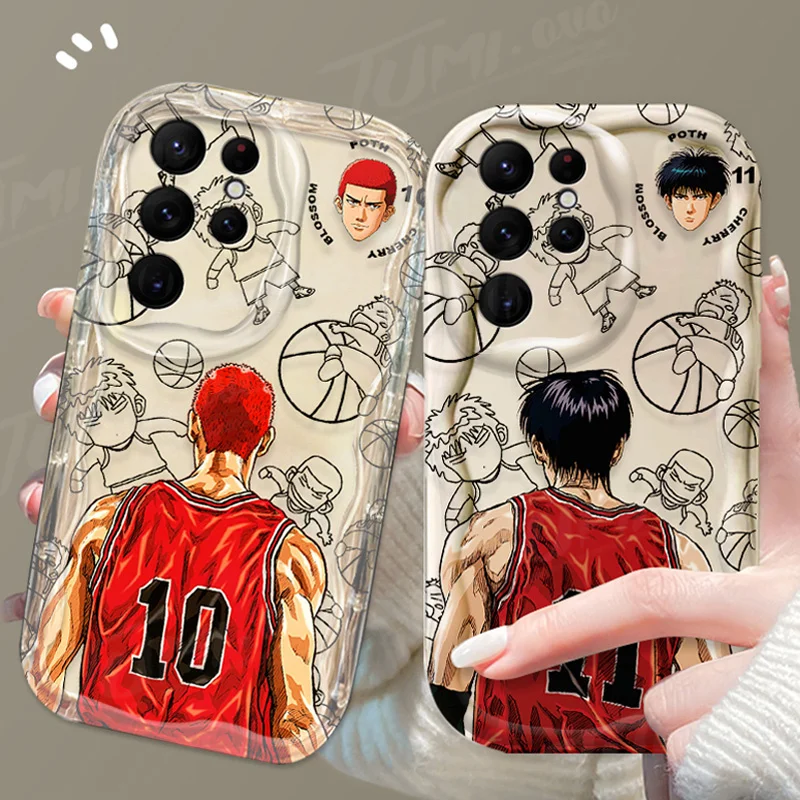 Anime Slam Dunk 3D Wave Case For Samsung Galaxy A54 A34 A24 A14 A13 A53 A33 A73 A23 A52 A52S A32 A22 A12 A51 A71 Silicone Cover