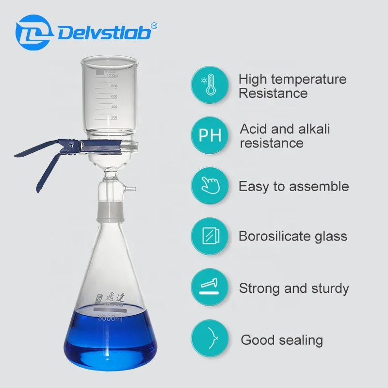 Professional lab supplies 2L/3L/5L Laboratory Vacuum Suction Filter Solvent filtration apparatus for lab