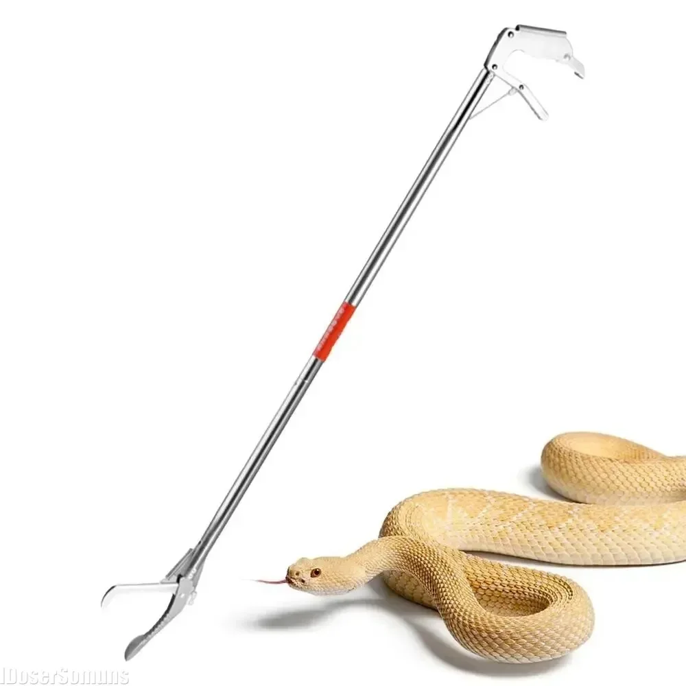 

Portable Snake Catcher Hook for Outdoor Supplies Stainless Steel Snake Catcher Tongs Foldable Reptile Grabber Tool