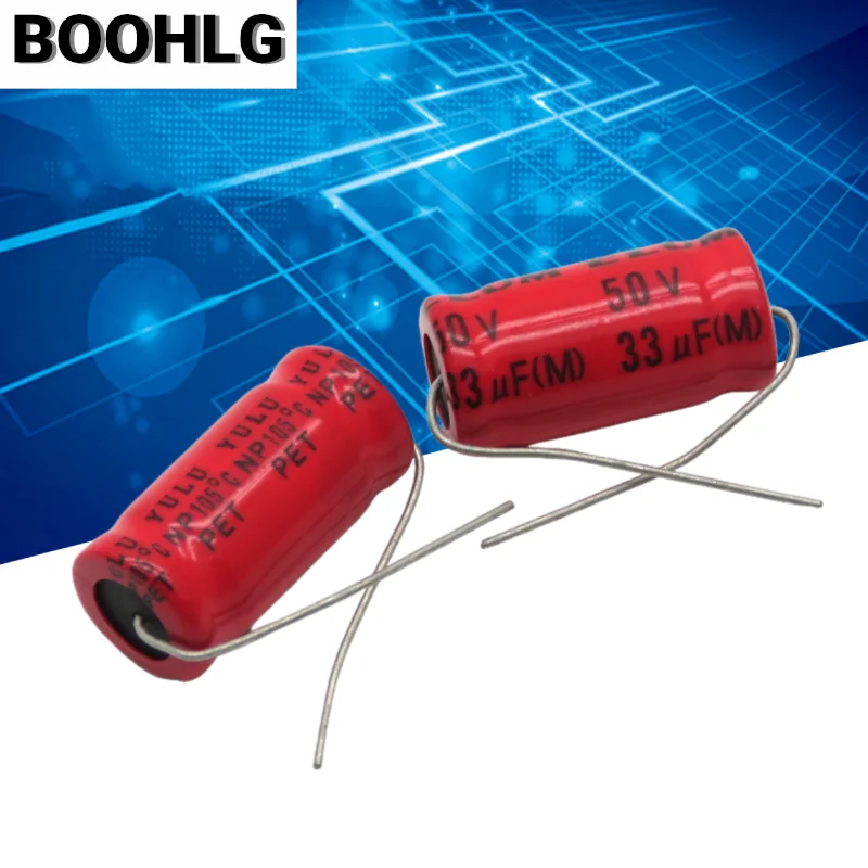 10PCS Audio Frequency Division 33uF 50V Horizontal Axial NP Non-Polar Electrolytic Capacitor 50V 33uF 10X20m