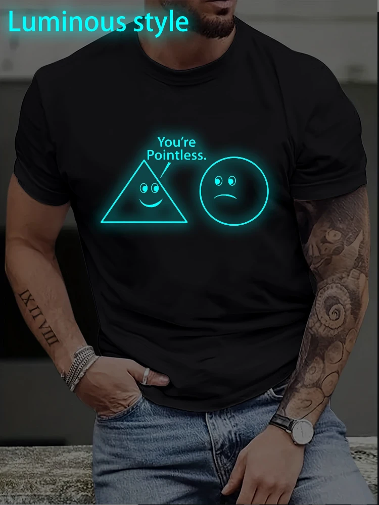 

You're Pointless Geometric Shapes T-Shirt Funny Mens Graphic Tees for Humor Novelty Luminous style Sarcastic cotton T Shirt