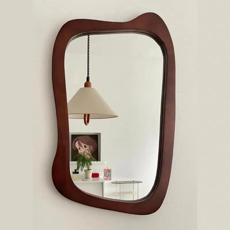 Espejo decorativo de estilo francés Retro antiguo, espejos para sala de estar, Espejo de Forma Irregular, decoración de habitación