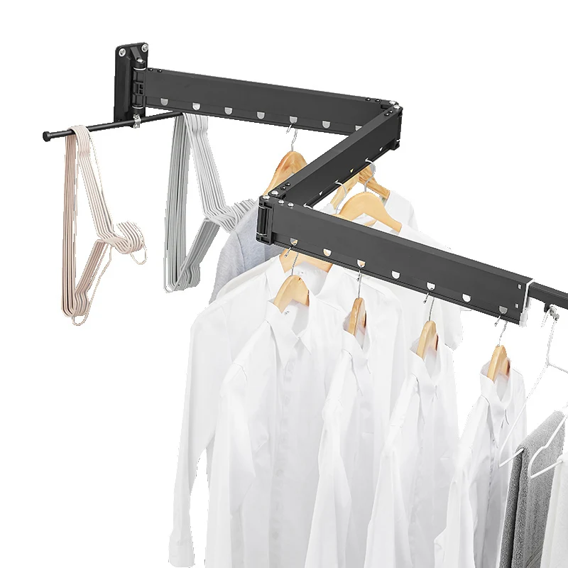 sechoir-a-linge-pliable-en-alliage-d'aluminium-support-mural-extensible