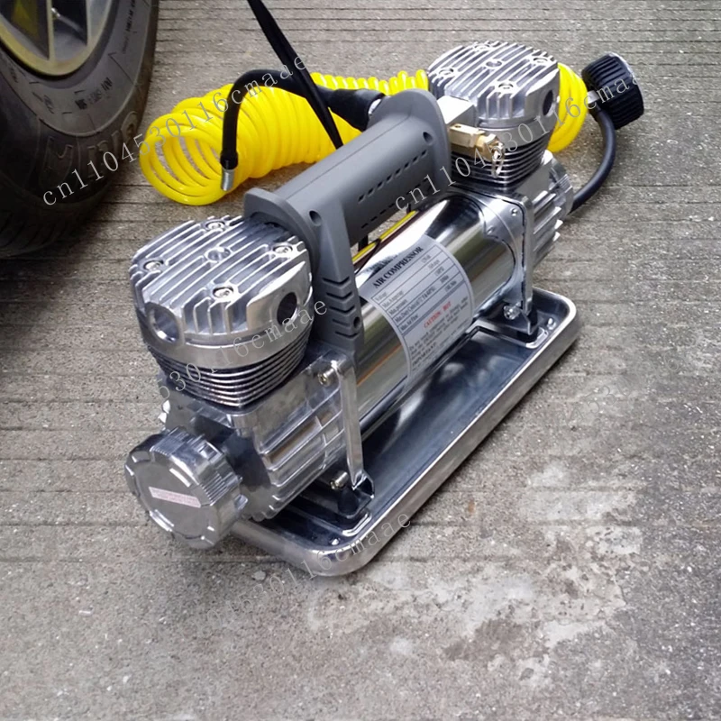 

Автомобильный воздушный компрессор с двумя цилиндрами, 12В, портативный, мощный насос для накачки шин