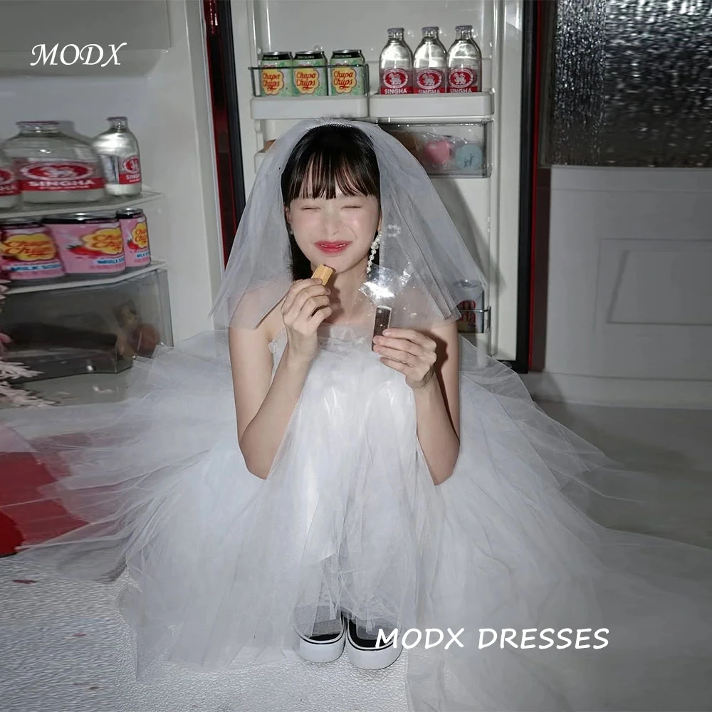 MODX Two-Piece Set Korean Wedding Dresses Customized Strapless Corset Back Bridal Gown Fluffy Wedding Snap Dresses New Dresses