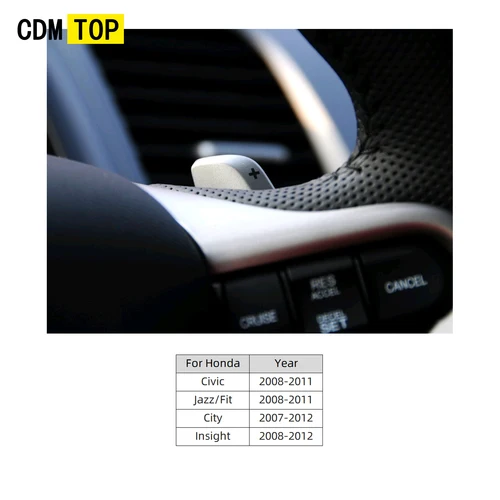 Imagen 2 del producto Para Honda Civic 8th Gen FD6 Jazz Fit 2008-2011 City/Insight 2007-2012 paletas de cambio de volante de coche extensión de cambio
