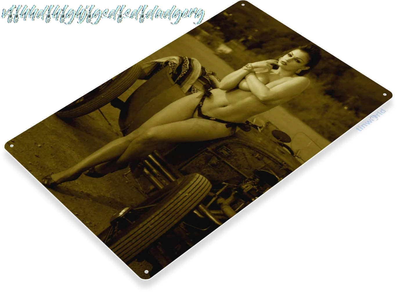 Tinworld Tin Sign Bucket List Hot Rod Pin-Up Girl Auto Shop Garage Metal Sign Decor B603 sign