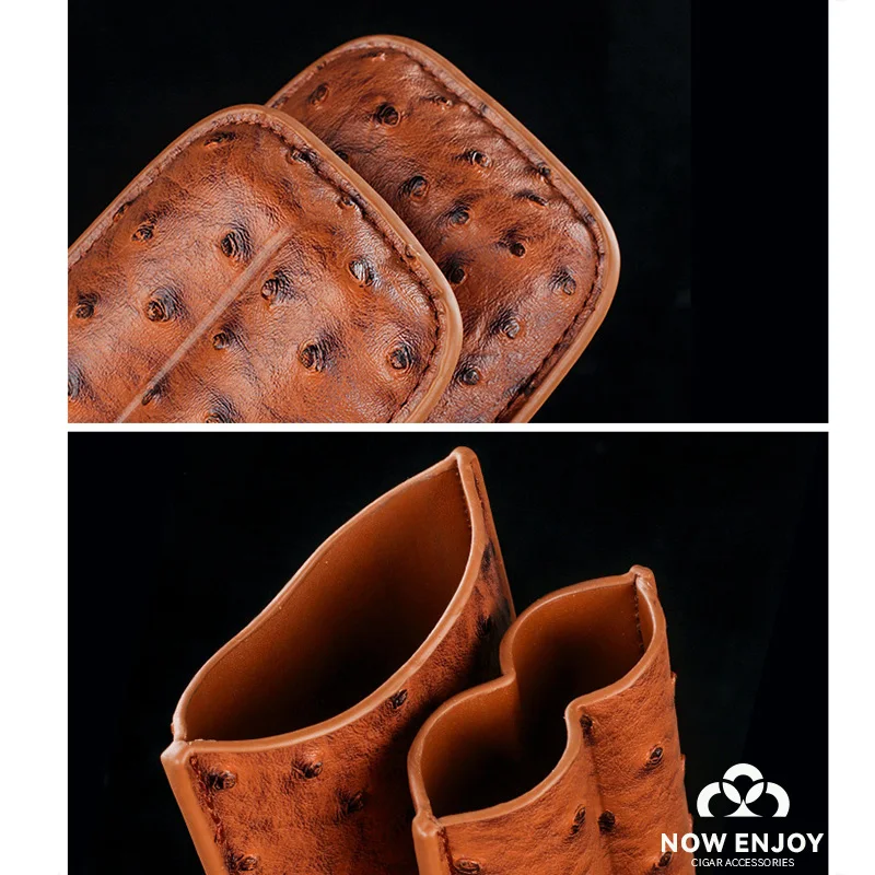 NOW ENJOY 2026 Hot Sale Luxury Cigar Case Cigar Humidor Holds 2 Cigars PU Leather Travel Case Smoking Accessories Men's Gift view 5