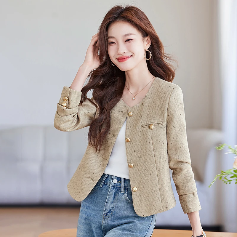 

High-end Fashionable Short Tweed Jacket for Women 2024 Autumn Goddess Style Niche Korean Version Stylish Small Coat for Women