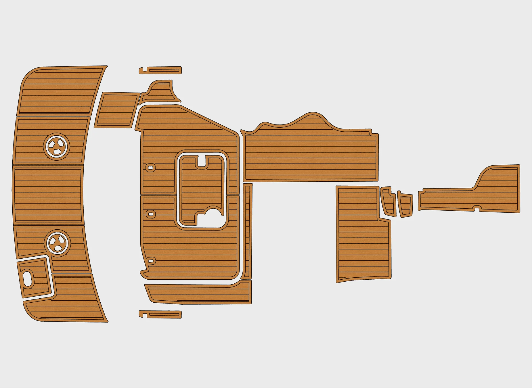 Tapis antidérapant EVA en faux teck marin - 2004-2007 Four Winns 288 Vista Tapis de pont de bateau auto-adhésif 1/4" (6 mm) pour cockpit et pont