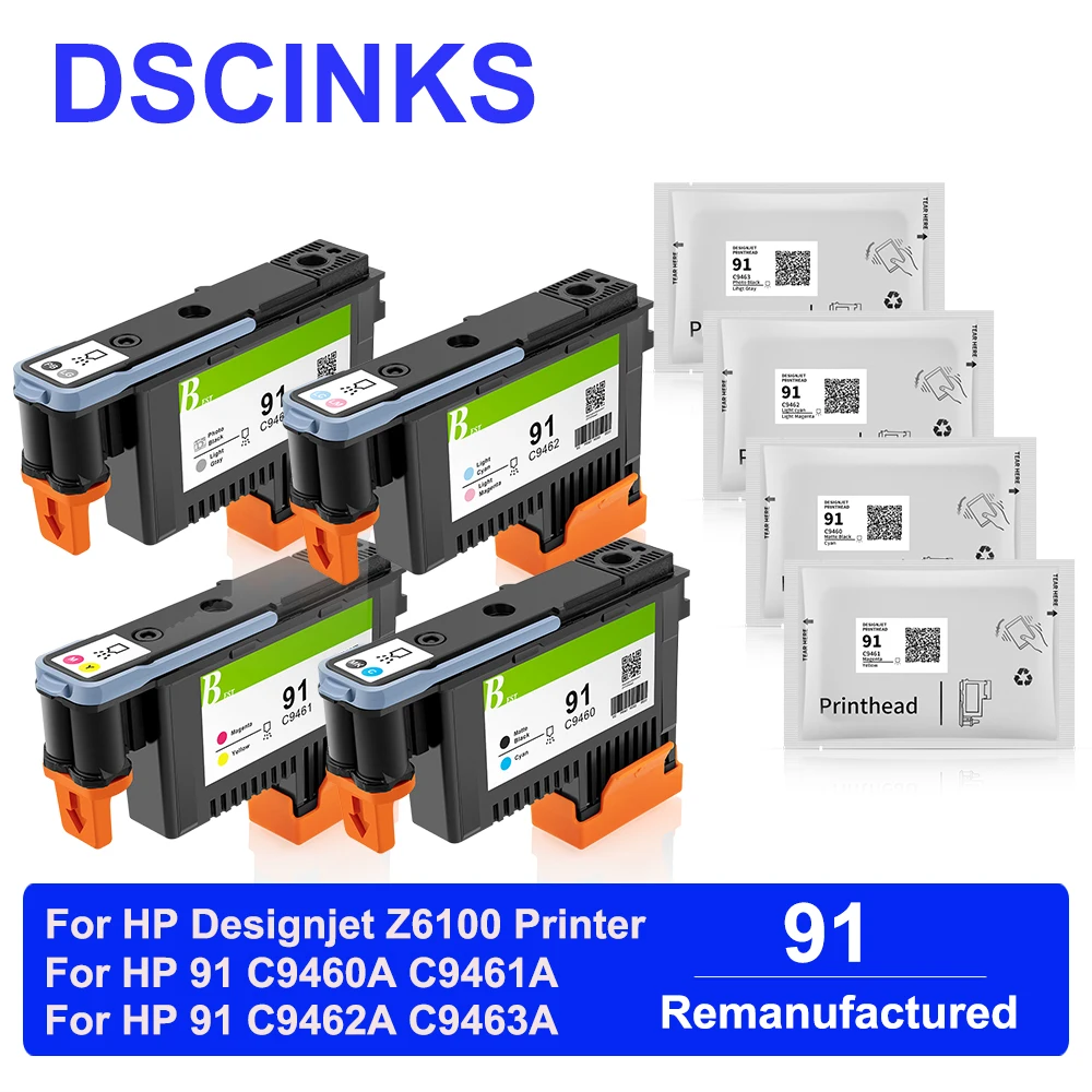 

For HP 91 printhead for HP Designjet Z6100 C9460A C9461A C9462A C9463A Printhead ( 4 Color / set )