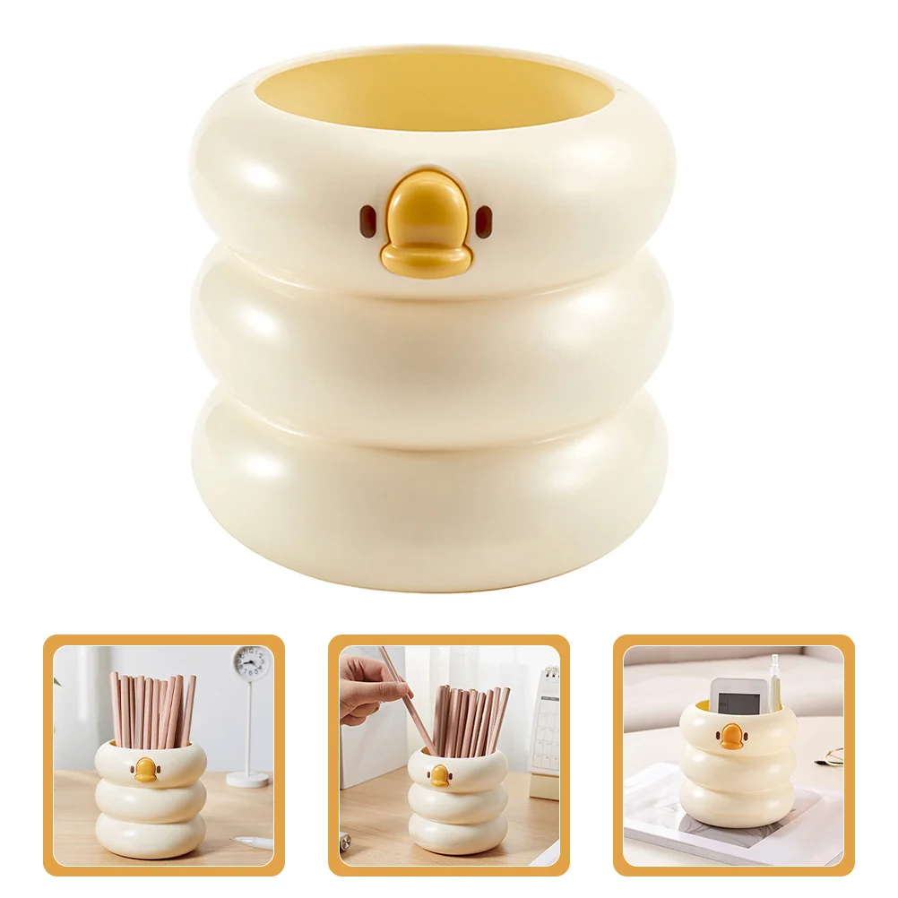 

Practical PP Pen Holder Desk Organizer Pencil Cup Stable Base Multifunctional Stationery Container Accessory Cartoon Pencil Cup