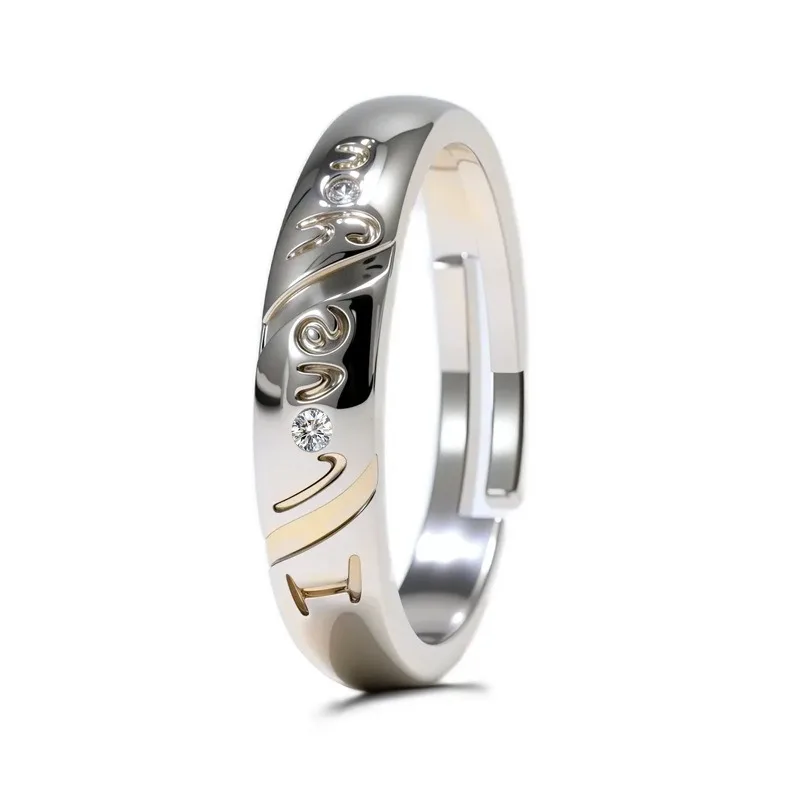 Pierścionek z literą damski otwarty regulowany transgraniczny kreatywny prosty prezent na Walentynki producenci biżuterii na żywo hurtownia