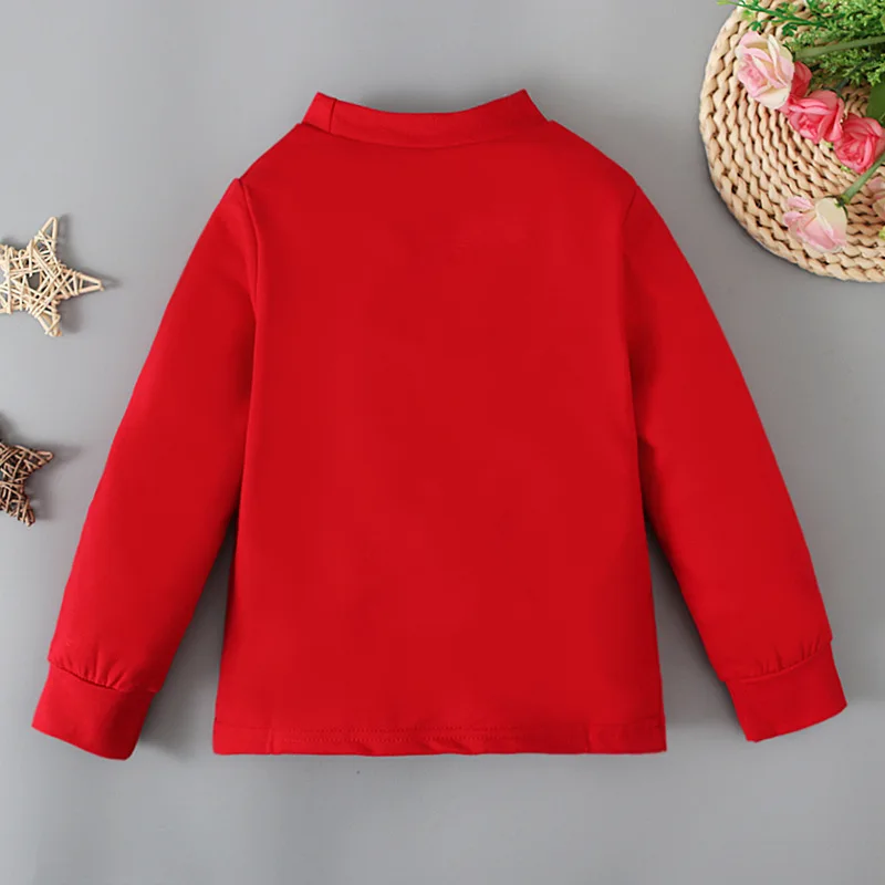 Sweat à capuche de Noël à col rond pour enfants, haut à manches longues, imprimé lettre, pull décontracté, costume de cosplay pour garçons et filles