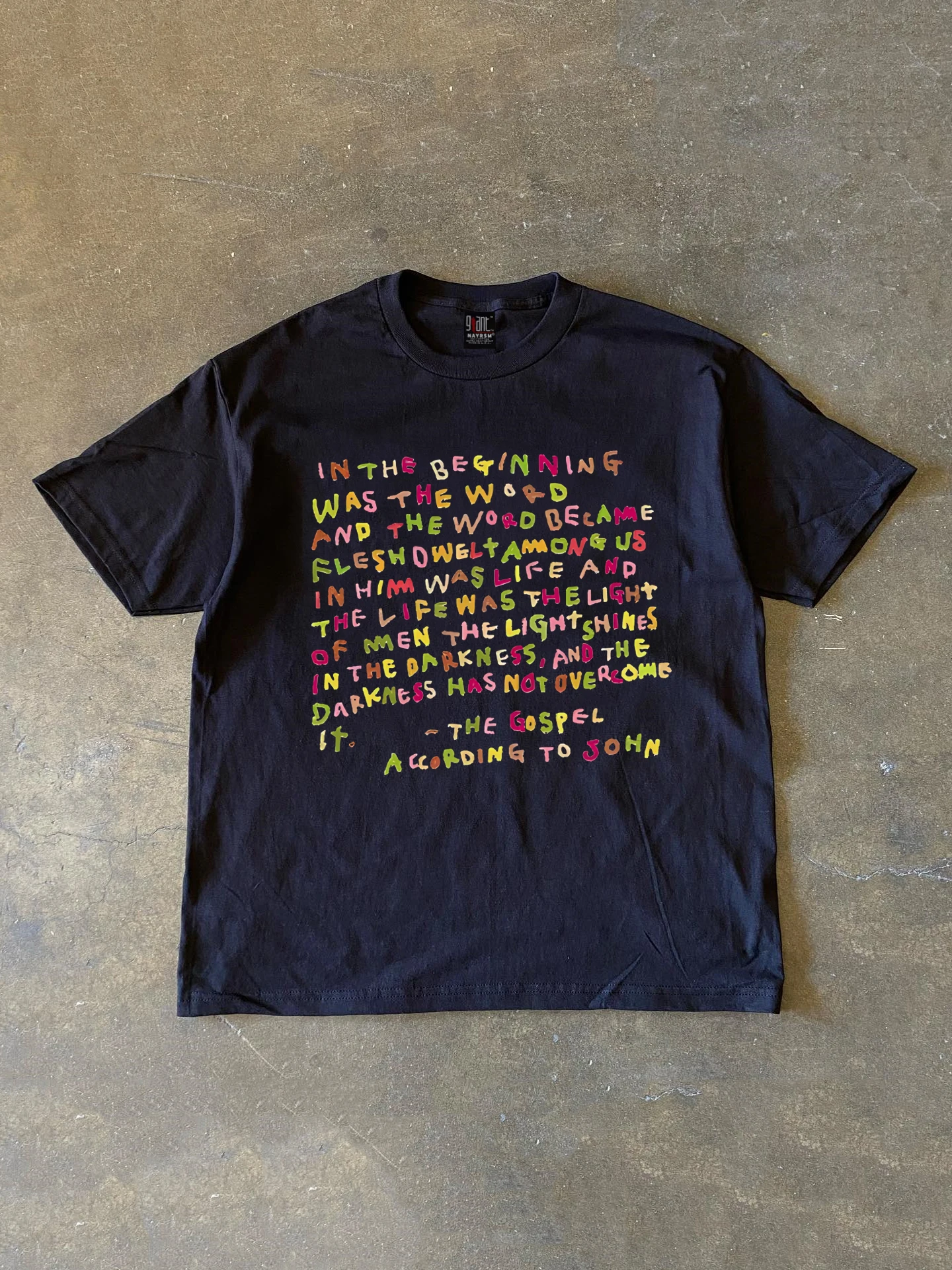 

Pure Cotton 260g Heavyweight American Style Oversize Letter Loose Short Sleeve T-Shirt Couple's Casual Comfortable Top